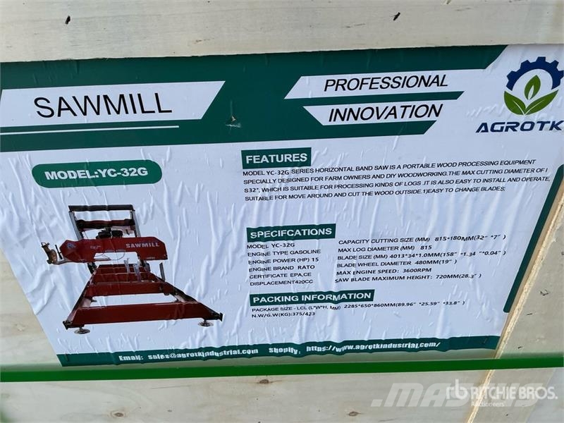 AGT YC32-G Portable Sawmill (Unused) 제재소