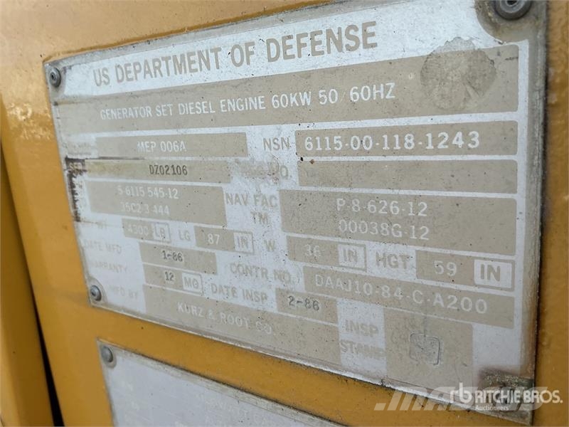 Allis Chalmers Chalmers 60 kW Skid-Mounted Generator Set Geradores Diesel