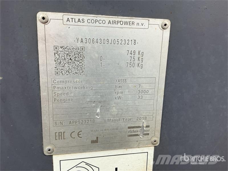 Atlas Copco 175 cfm Mobile Air Compressor Kompressoren