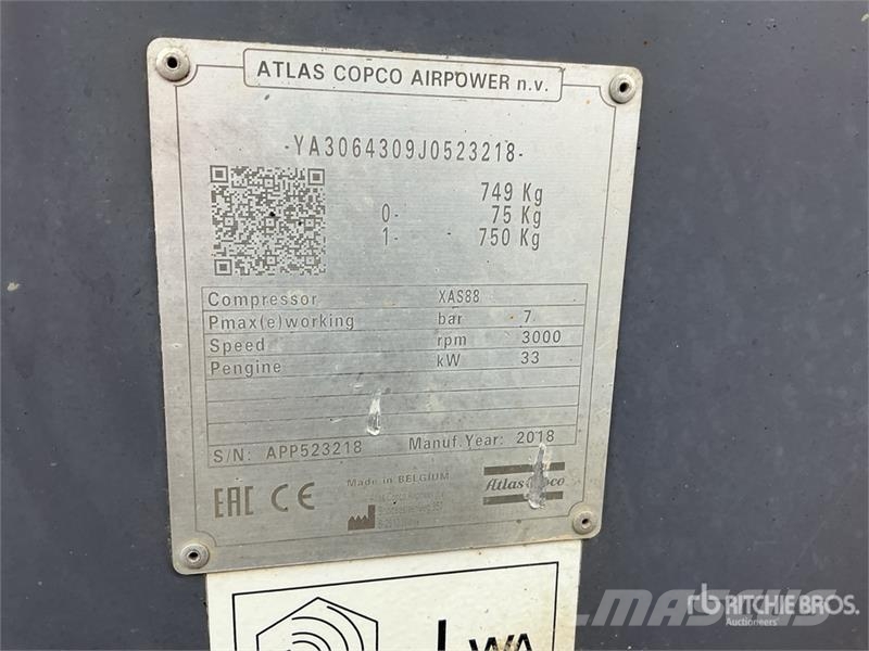 Atlas Copco 175 cfm Mobile Air Compressor Kompressoren