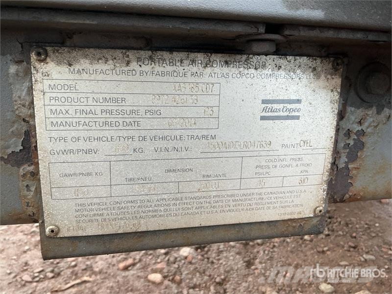 Atlas Copco 185 cfm Mobile Air Compressor Kompressoren