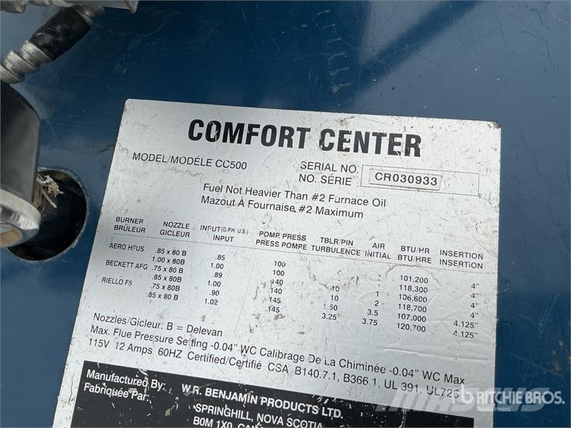  Benjamin CC500 Furnace Компоненты строительной техники