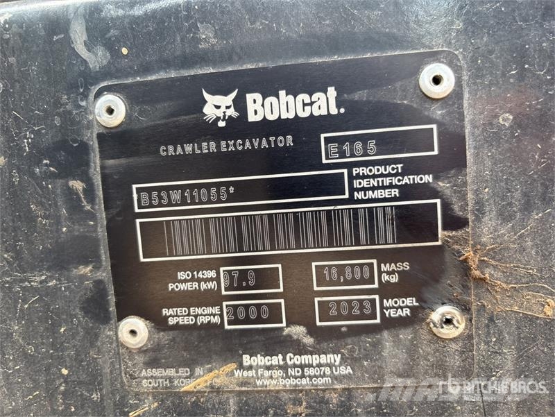 Bobcat E165 Tracked Excavator Crawler excavators