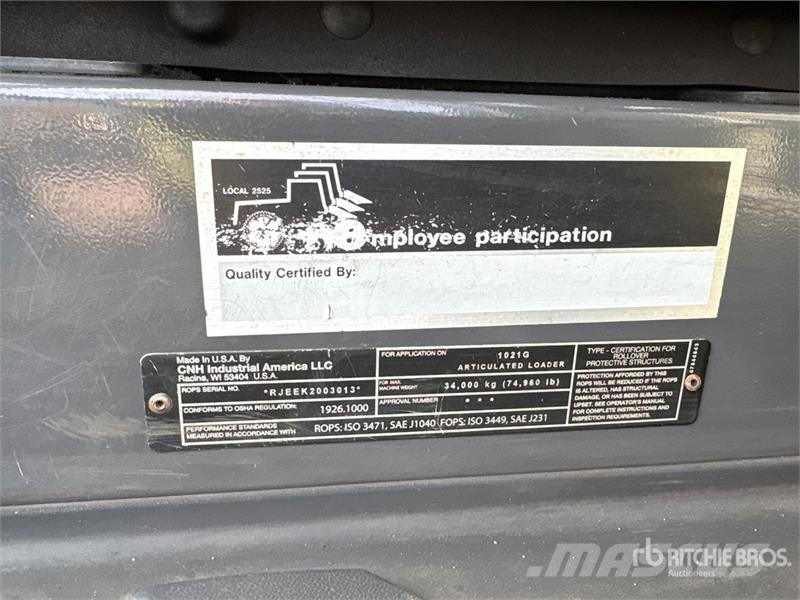CASE 1021G Wheel Loader Kolesové nakladače