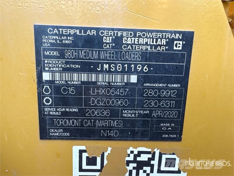 CAT 980H Wheel Loader - Certified Rebuild 2020 Gumikerekes homlokrakodók