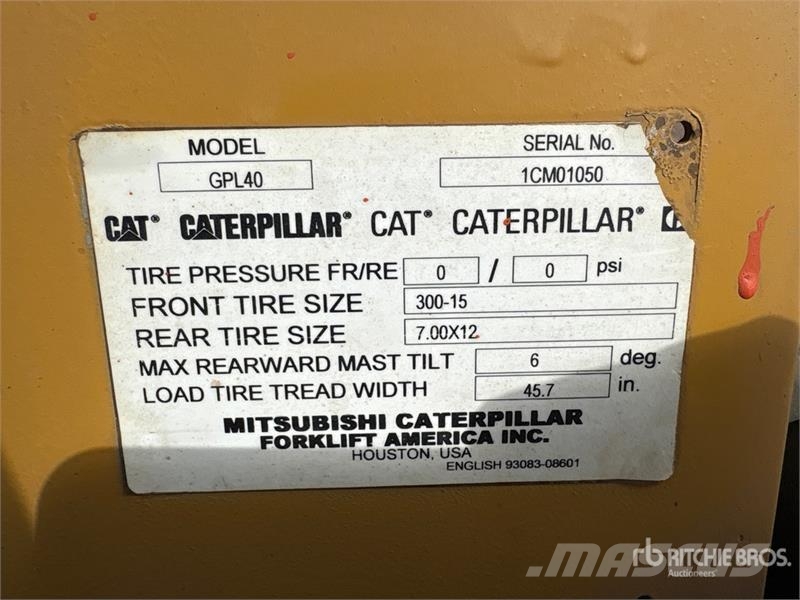 CAT GPL40 8100 lb Forklift Wózki widłowe inne