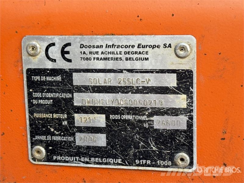 Doosan Solar 255LC-V Long Reach Pelle Sur Chenilles Track Kāpurķēžu ekskavatori