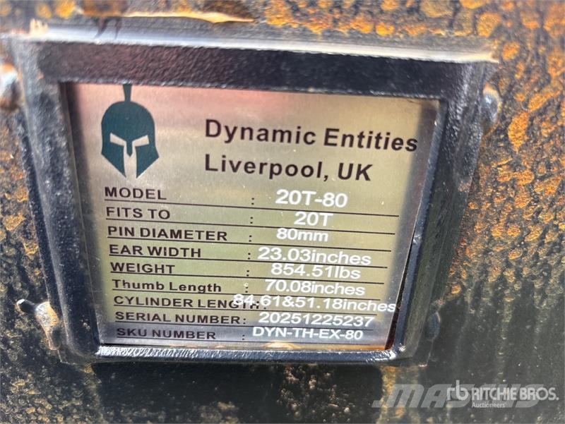 Dynamic Entities 7 in Hydraulic Excavator Thumb - Fits 20 Kašike / Korpe