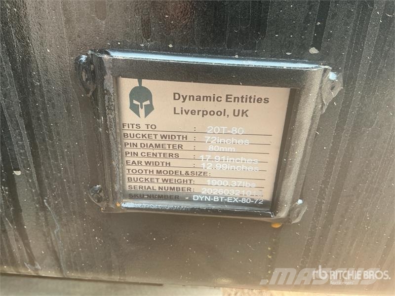 Dynamic Entities 72 in Q/C Hydraulic Tilting Excavator Buc Skovle