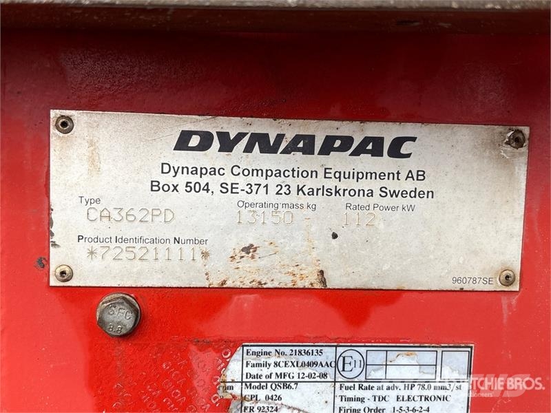 Dynapac CA362PD Smooth Drum Compactor Enojni valjarji