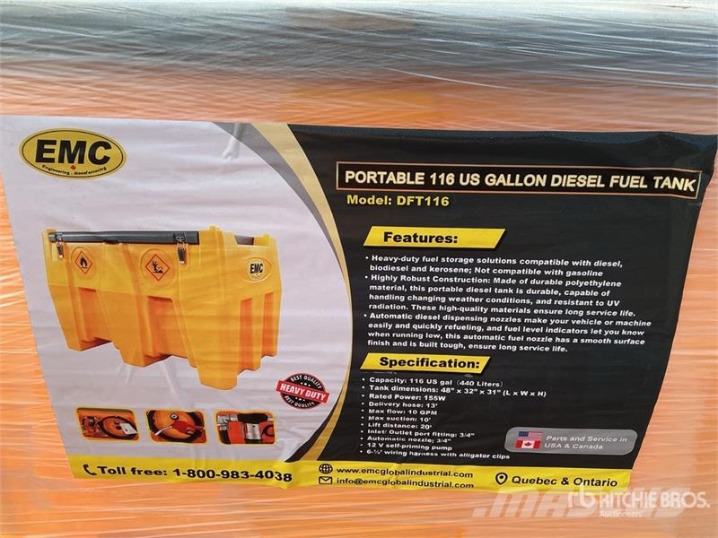 EMC DFT116 116 gal Portable Poly Fuel Tank (Unused) Fuel and additive tanks