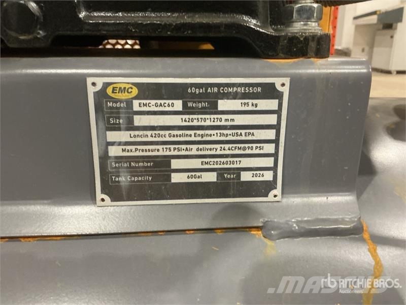 EMC GAC60 24.4 cfm Skid-Mounted 60 gal Air Compressor  Kompresori
