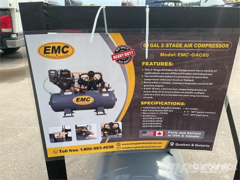 EMC GAC60 24.4 cfm Skid-Mounted 60 gal Air Compressor  Kompresori