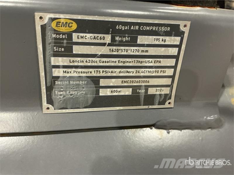 EMC GAC60 24.4 cfm Skid-Mounted 60 gal Air Compressor  Kompresori