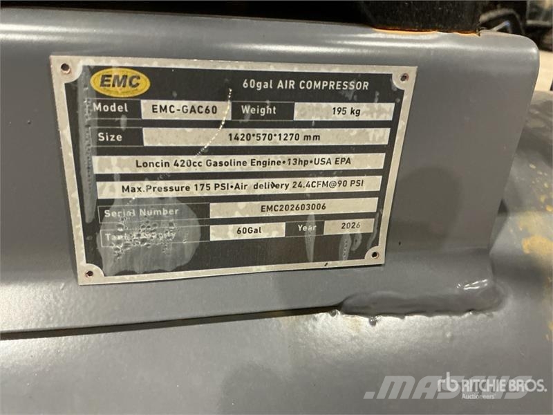 EMC GAC60 24.4 cfm Skid-Mounted 60 gal Air Compressor  Kompresori