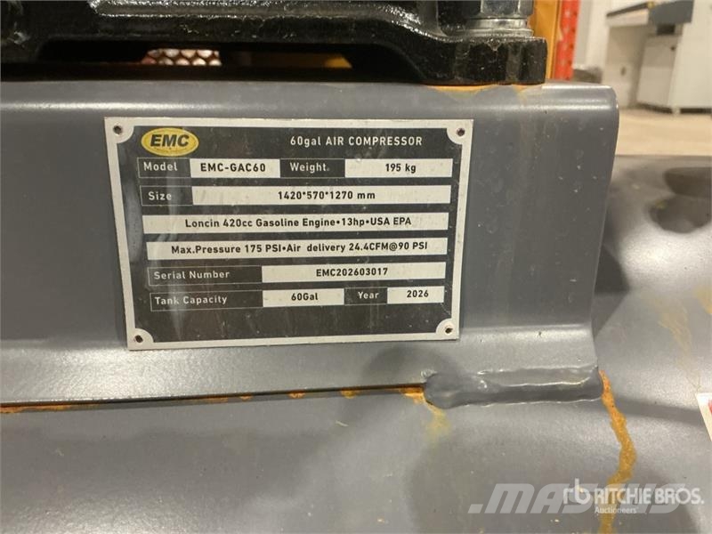 EMC GAC60 24.4 cfm Skid-Mounted 60 gal Air Compressor  Kompresori