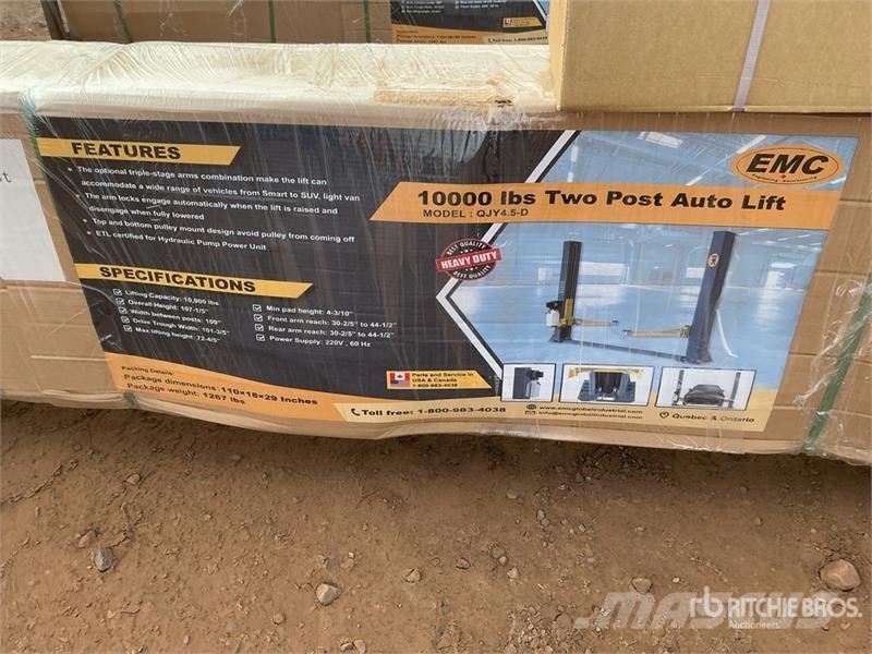 EMC QJY4.5D 2 Post 10000 lb Vehicle Lift (Unused) Anlegg - Annet