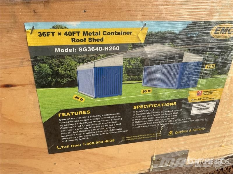 EMC SG3640-H260 36 ft x 40 ft Shed (Unused) Sonstige Baumaschinen