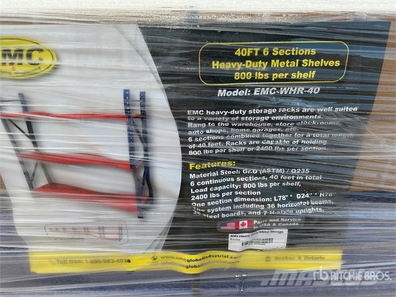 EMC WHR-40 40 ft Heavy Duty Shelving (Unused) مكونات أخرى