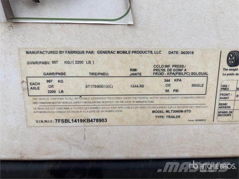 Generac MLT3060M-STD 6 kW Light Tower Torri faro