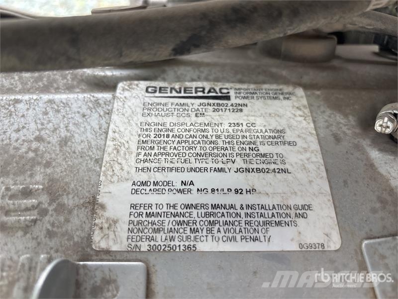 Generac RG04524GNAX 45 kW Skid-Mounted Generator Set Дизелови генератори