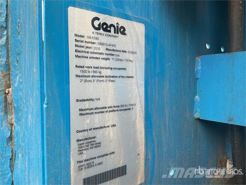 Genie GS-5390RT Gasoline Scissor Lift Ανυψωτήρες ψαλιδωτής άρθρωσης