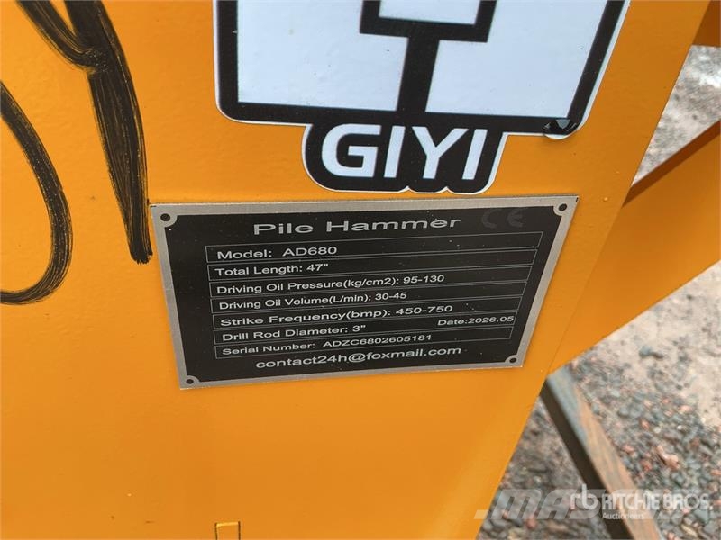  GIYI GY-AD680 Skid Steer Post Driver (Unused) Oprema za ograje