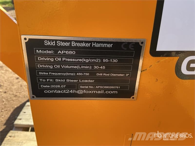 GIYI GY-AP680 3 in Skid Steer Breaker (Unused) Hammers / Breakers