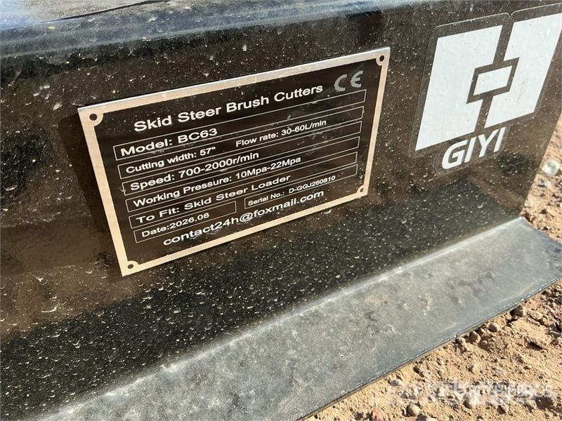  GIYI GY-BC63 57 in Skid Steer Brush Cutter (Unused Monterade och påhängda gräsklippare