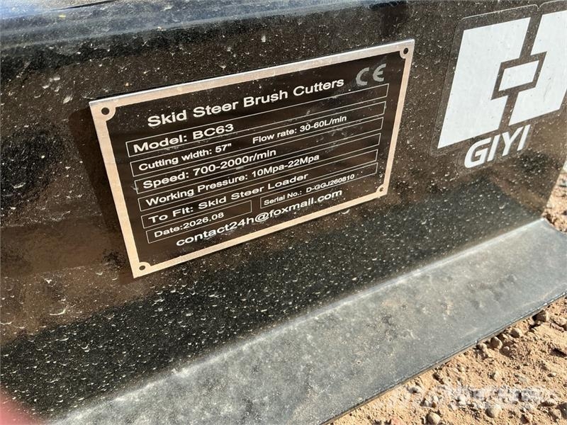  GIYI GY-BC63 57 in Skid Steer Brush Cutter (Unused Monterade och påhängda gräsklippare