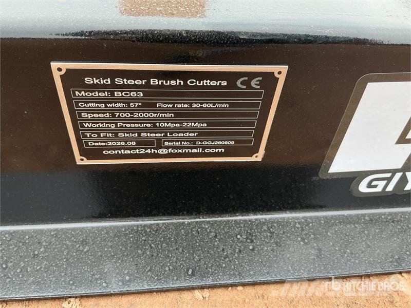  GIYI GY-BC63 60 in Skid Steer Brush Cutter (Unused Cortadores de relva montados e rebocados