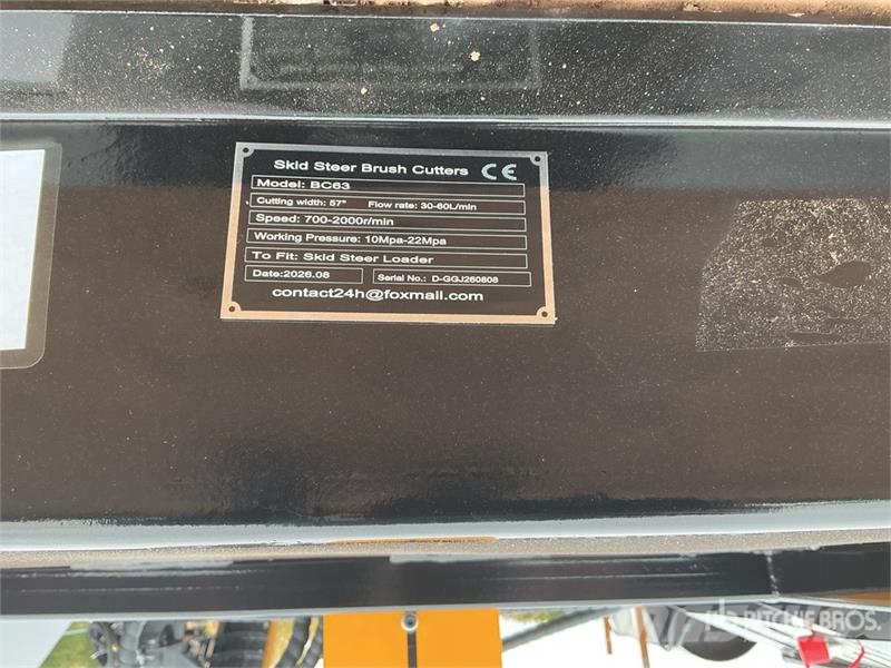  GIYI GY-BC63 60 in Skid Steer Brush Cutter (Unused Cortadores de relva montados e rebocados