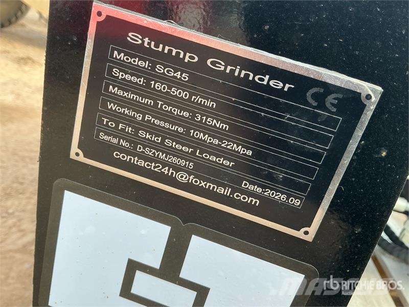  GIYI GY-BSG45 Skid Steer Stump Grinder (Unused) 動力耙和旋轉式耕耘機