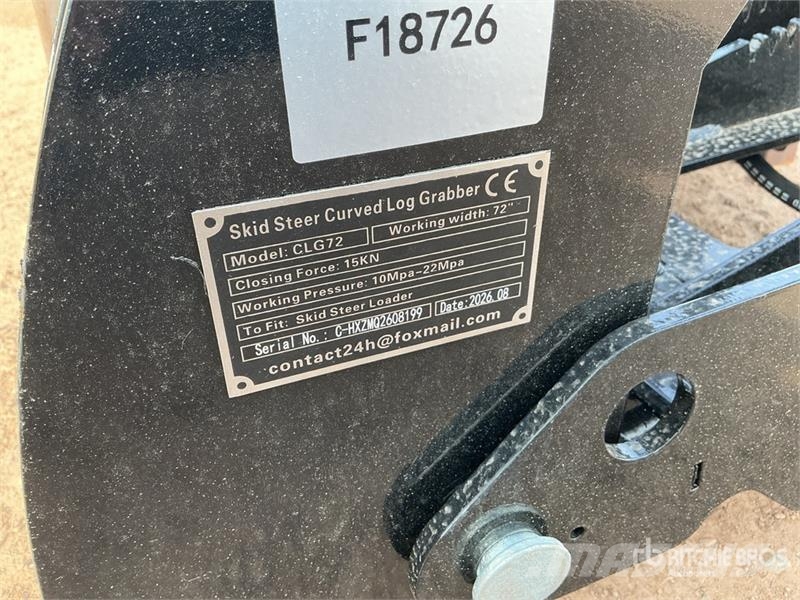 GIYI GY-CLG72 72 in Log Skid Steer Grapple (Unused Pinze