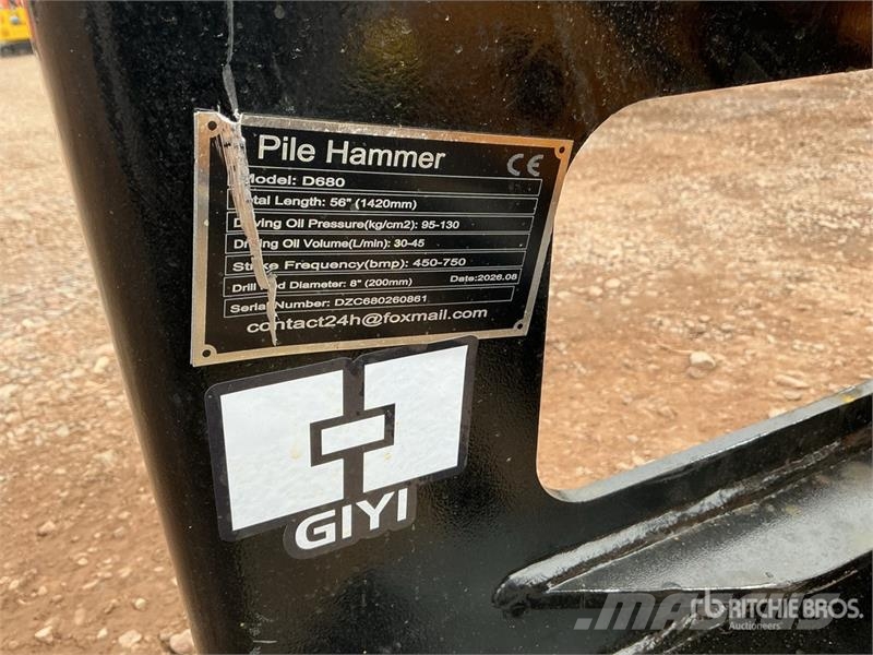  GIYI GY-D680 56 in Skid Steer Post Driver (Unused) Fencing equipment