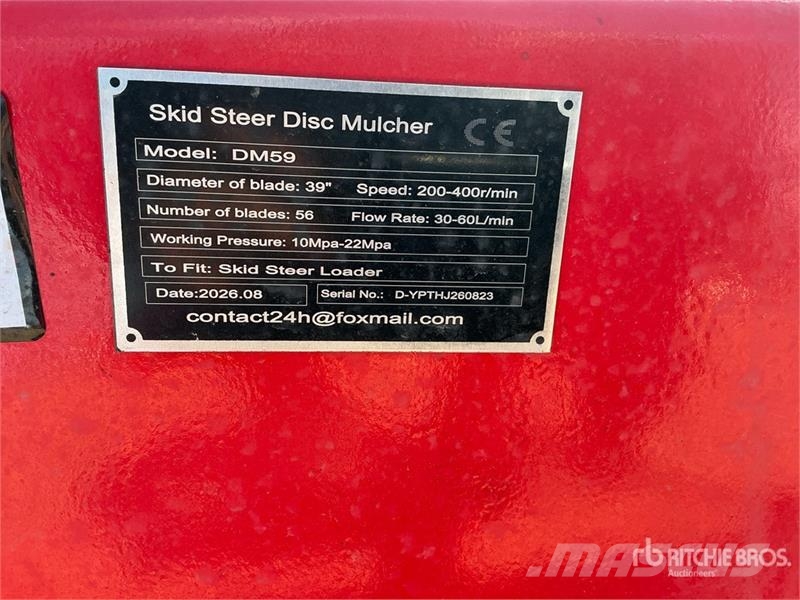GIYI GY-DM59 39 in Disc Skid Steer Mulcher (Unused Ağaç parçalayıcılar