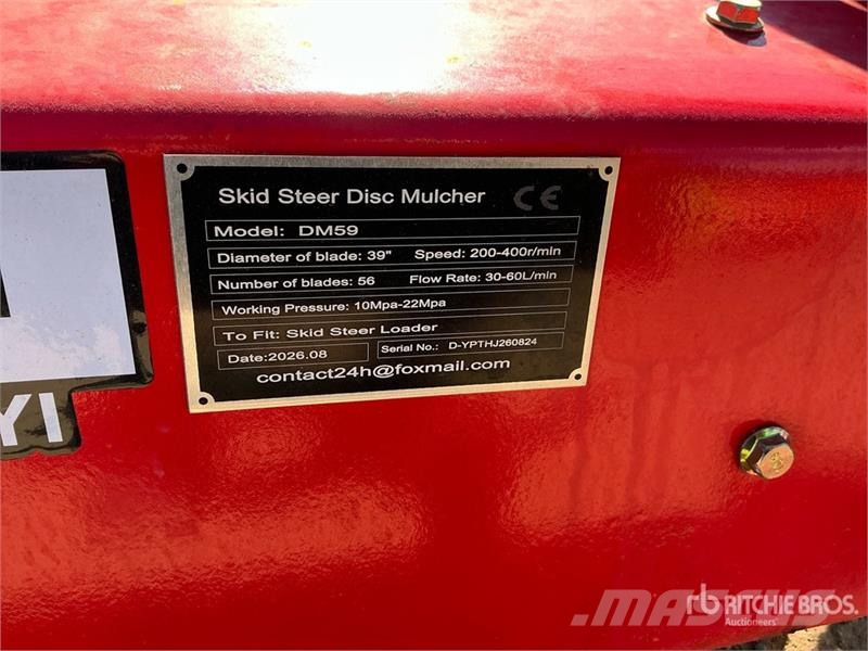  GIYI GY-DM59 39 in Disc Skid Steer Mulcher (Unused Ağaç parçalayıcılar