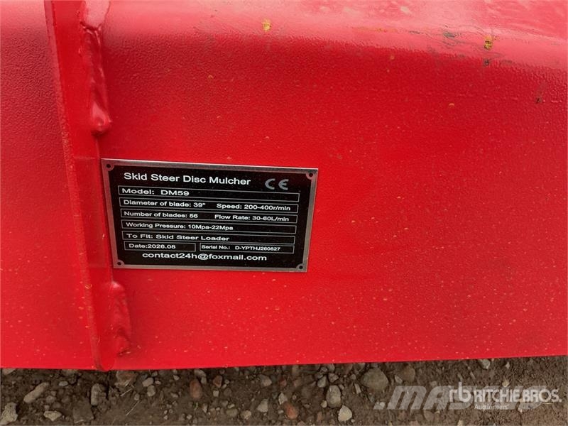 GIYI GY-DM59 39 in Disc Skid Steer Mulcher (Unused Forstmulcher