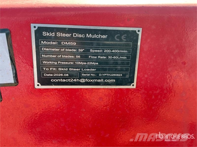 GIYI GY-DM59 39 in Disc Skid Steer Mulcher (Unused Ağaç parçalayıcılar