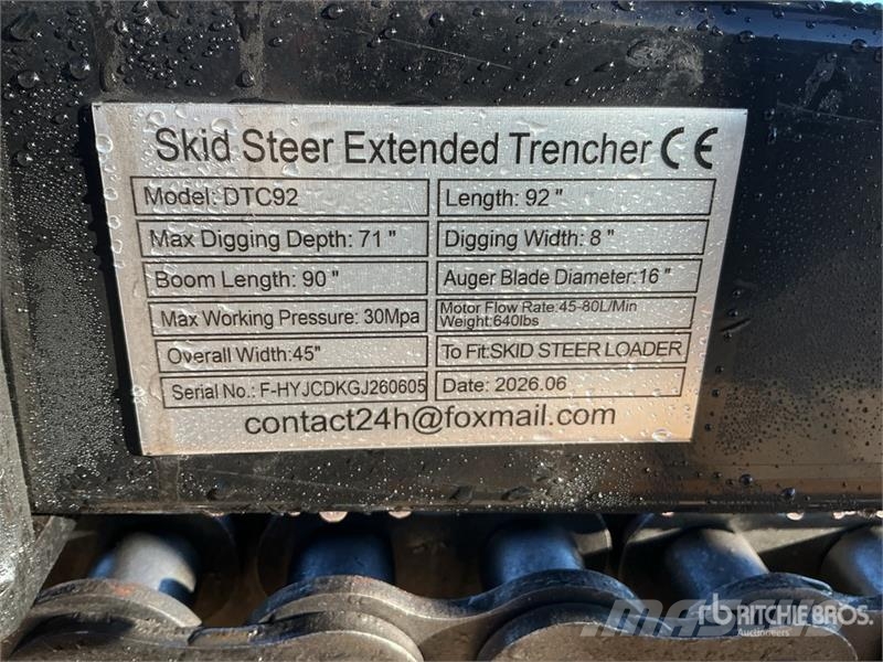  GIYI GY-DTC92 92 in Extended Skid Steer Trencher ( ماكينات حفر خنادق