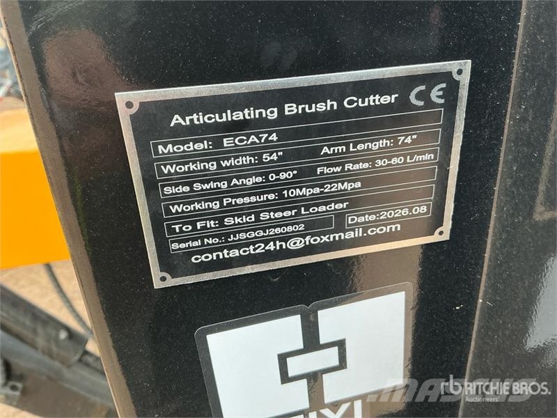 GIYI GY-ECA74 54 in Articulating Skid Steer Brush Χορτοκοπτικά επιβίβασης και έλξης