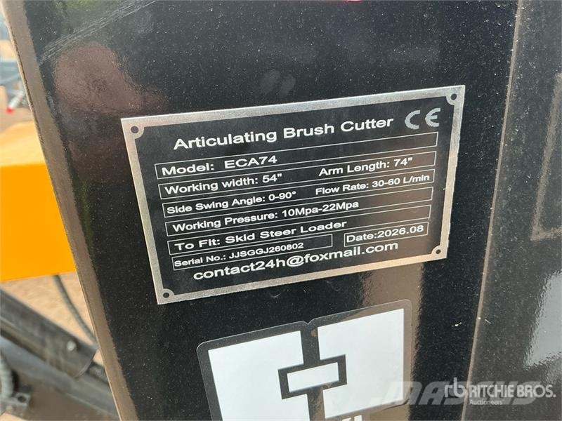 GIYI GY-ECA74 54 in Articulating Skid Steer Brush Χορτοκοπτικά επιβίβασης και έλξης