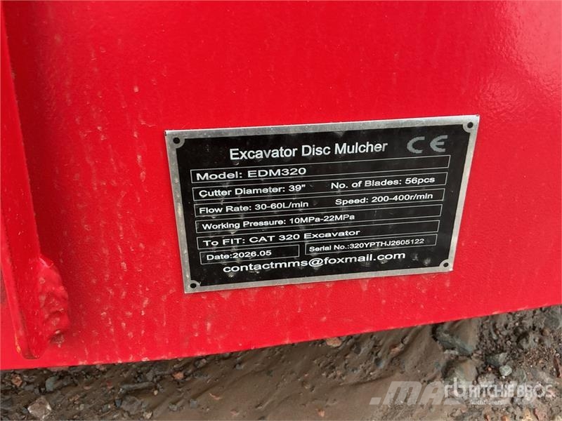 GIYI GY-EDM320 39 in Excavator Disc Mulcher - Fits Drugi deli