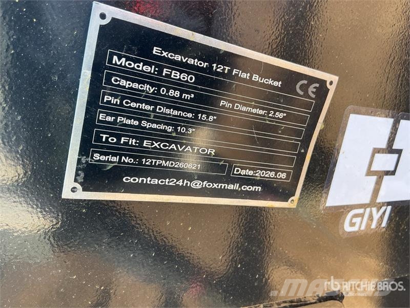  GIYI GY-FB60 60 in 0.88 m3 Cleanup Excavator Bucke دلاء