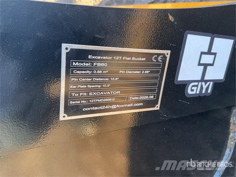  GIYI GY-FB60 60 in 0.88 m3 Cleanup Excavator Bucke دلاء