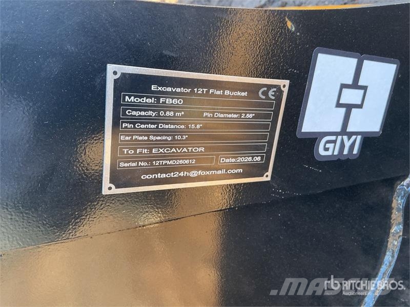  GIYI GY-FB60 60 in 0.88 m3 Cleanup Excavator Bucke دلاء