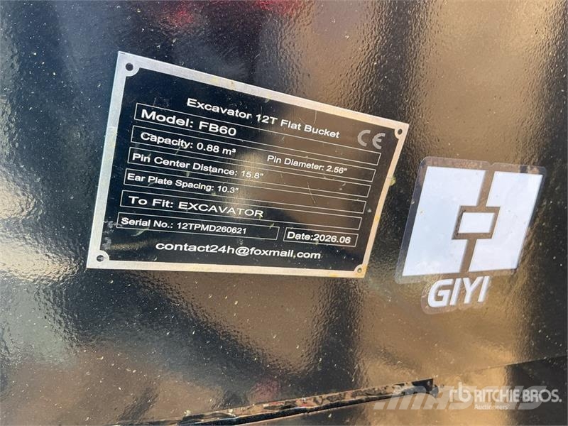  GIYI GY-FB60 60 in 0.88 m3 Cleanup Excavator Bucke دلاء