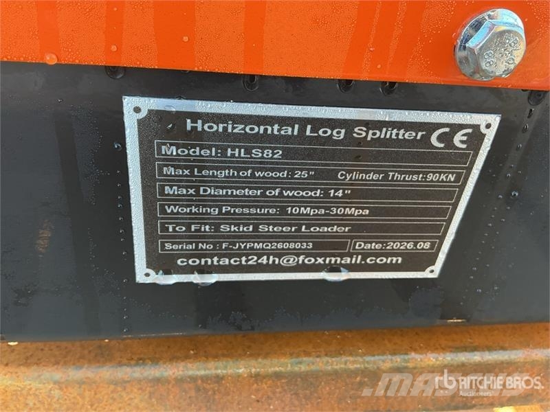  GIYI GY-HLS82 25 in Skid Steer Log Splitter (Unuse قطاعات وقسامات خشب