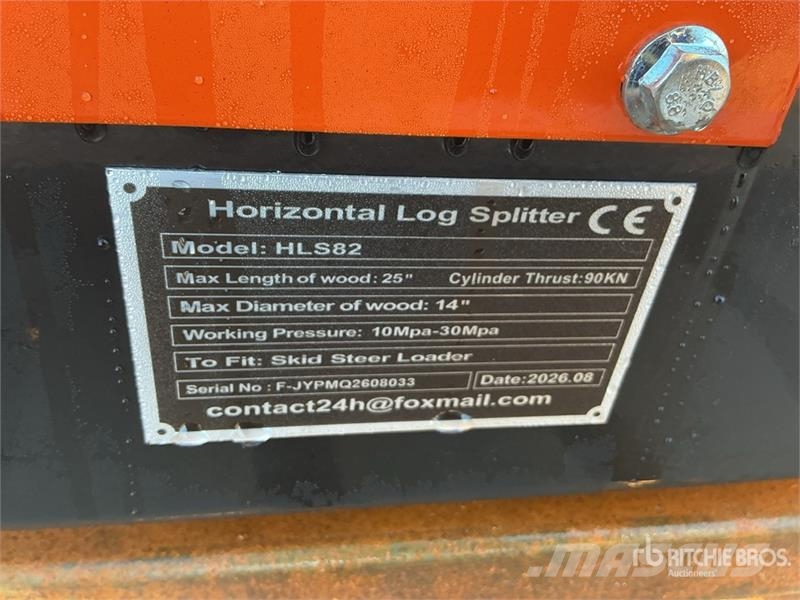  GIYI GY-HLS82 25 in Skid Steer Log Splitter (Unuse قطاعات وقسامات خشب