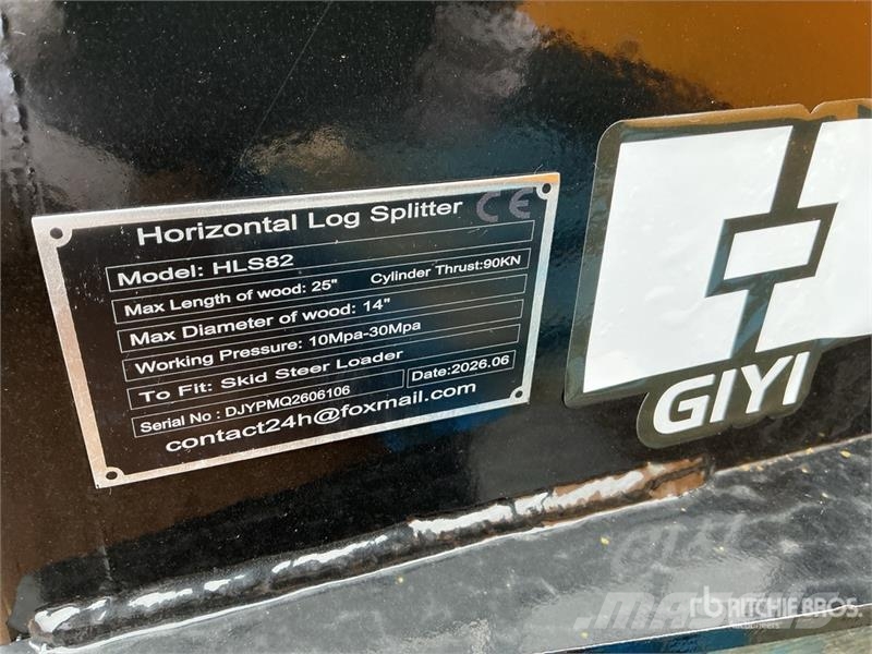 GIYI GY-HLS82 25 in Skid Steer Log Splitter (Unuse Divisores e cortadores de madeira